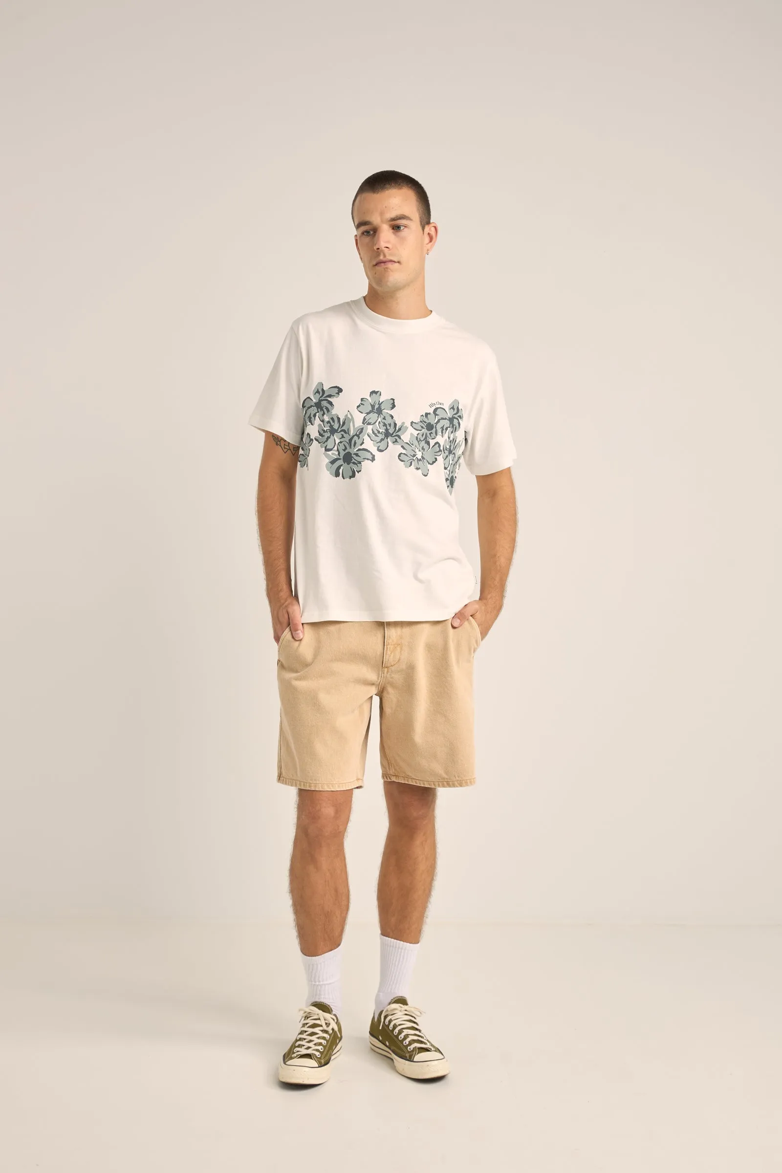 Vacation Floral Ss T Shirt Vintage White