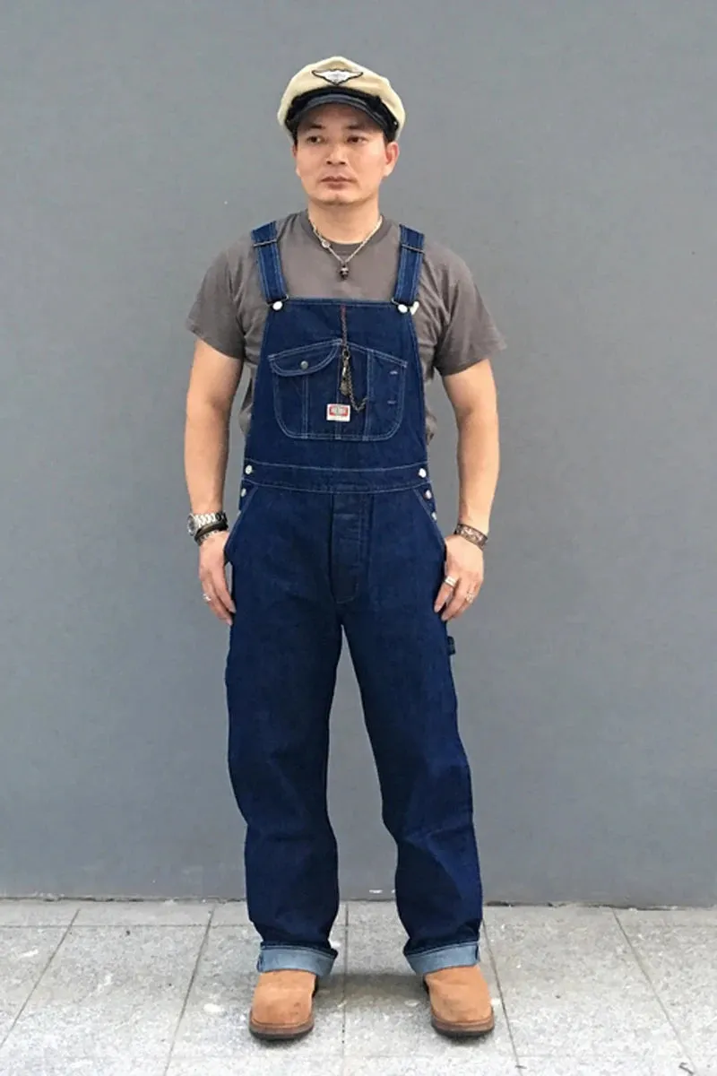 Vintage Wabash Striped Overalls with High Back Denim Pants