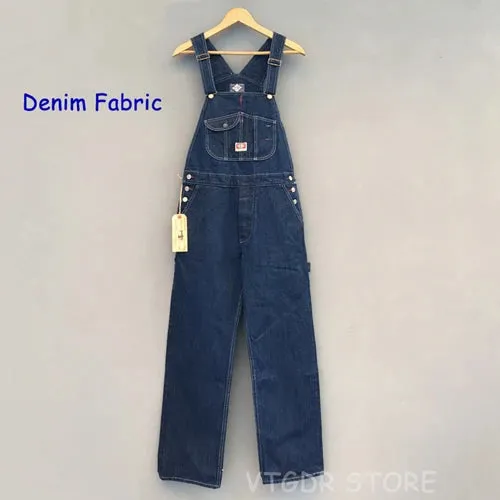 Vintage Wabash Striped Overalls with High Back Denim Pants