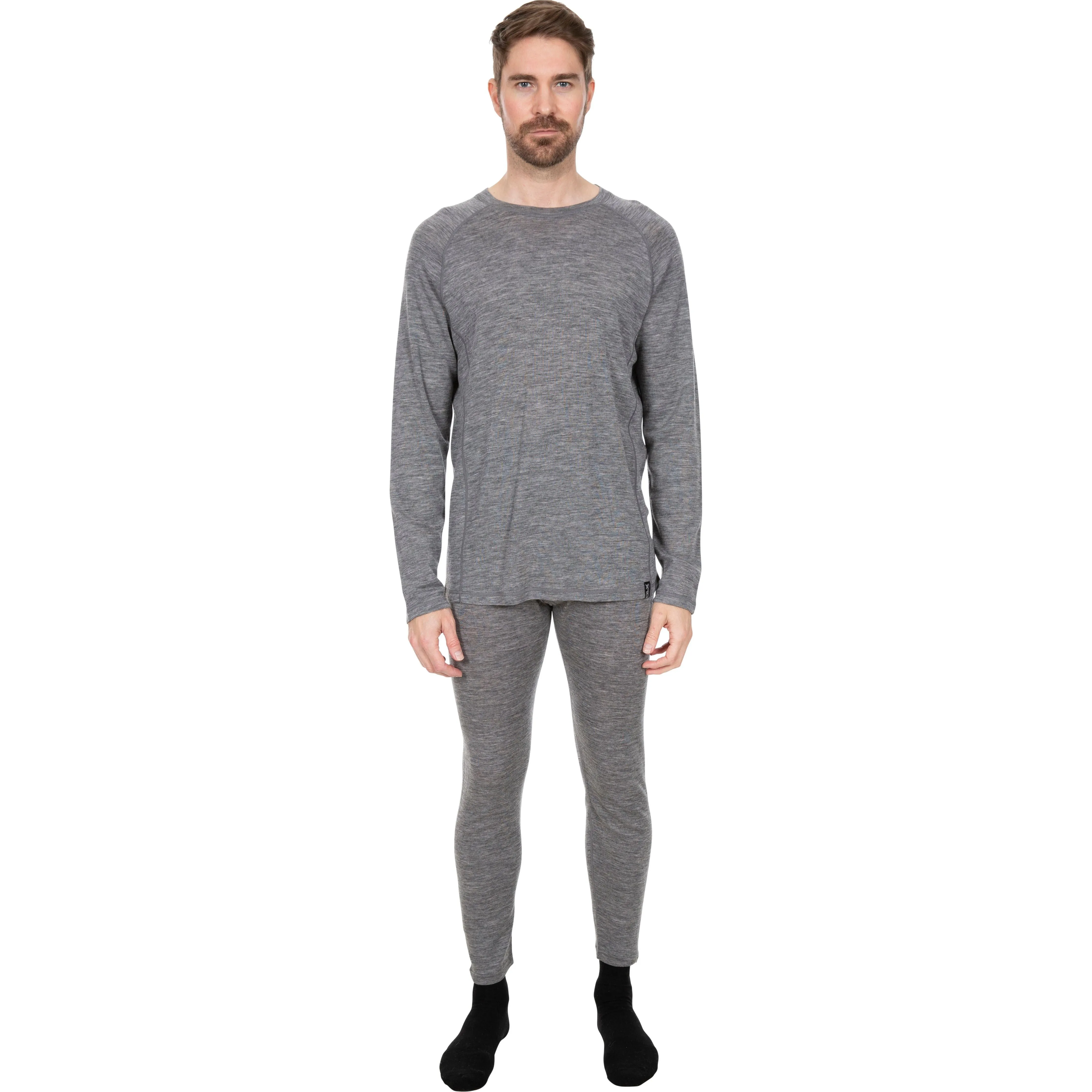 Wexler Men's 100% Merino Wool Base Layer Top in Dark Grey