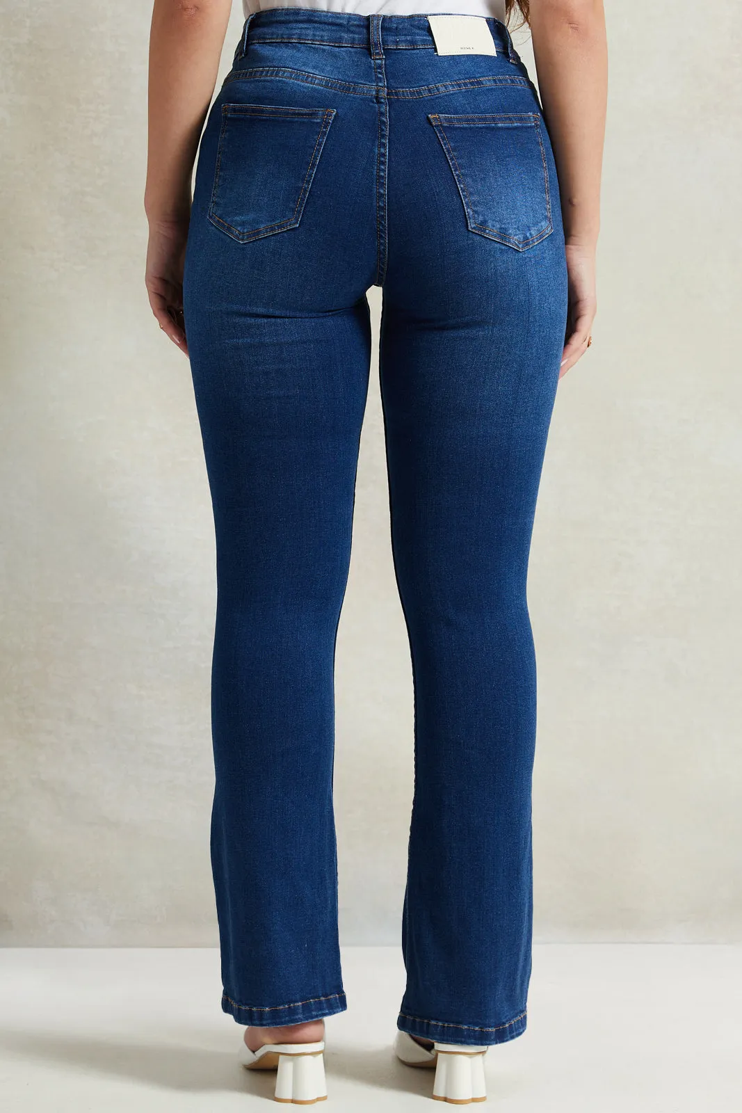 Women Navy Flared Jeans