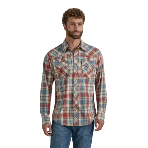 Wrangler Men's Plaid Retro Red And Blue Shirt