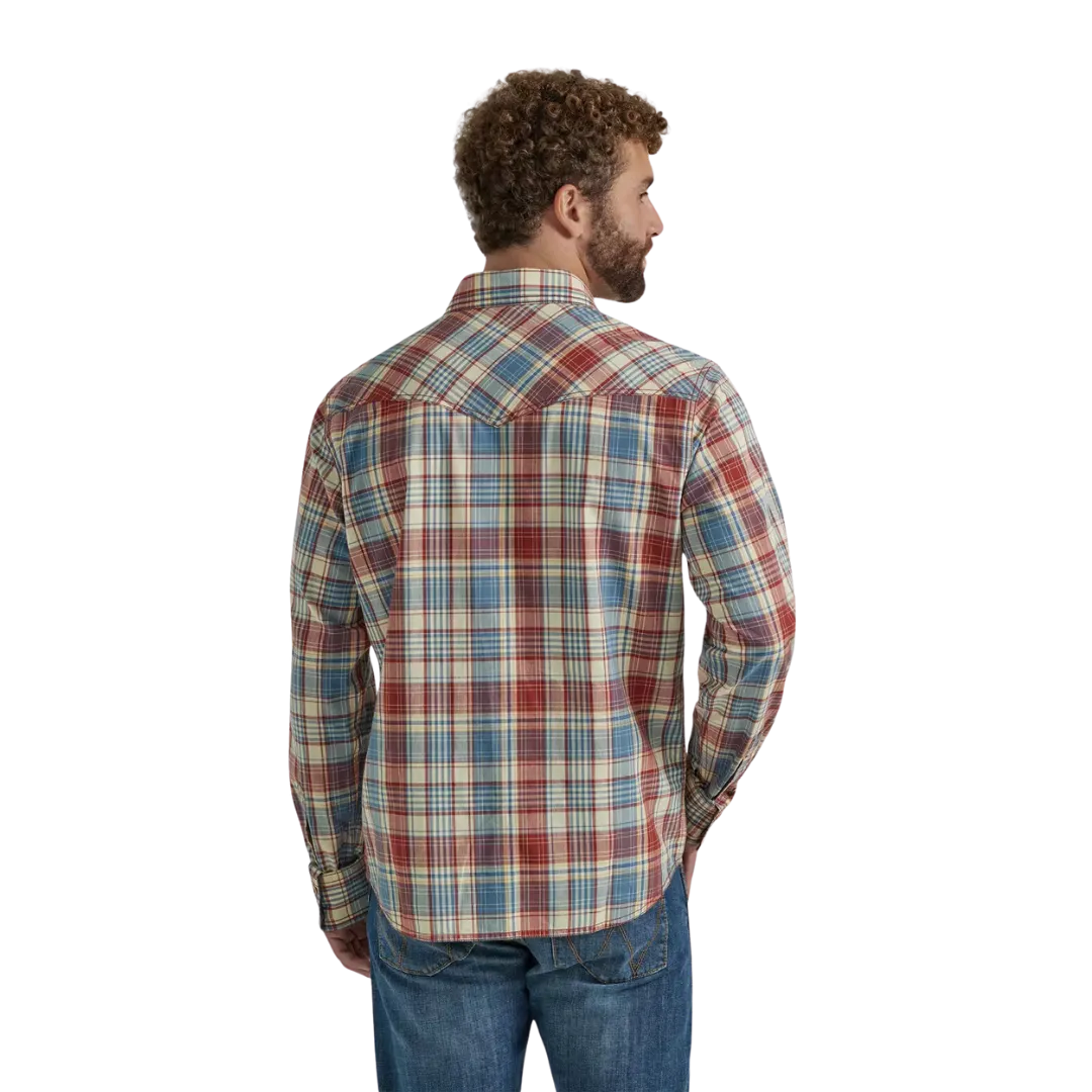 Wrangler Men's Plaid Retro Red And Blue Shirt