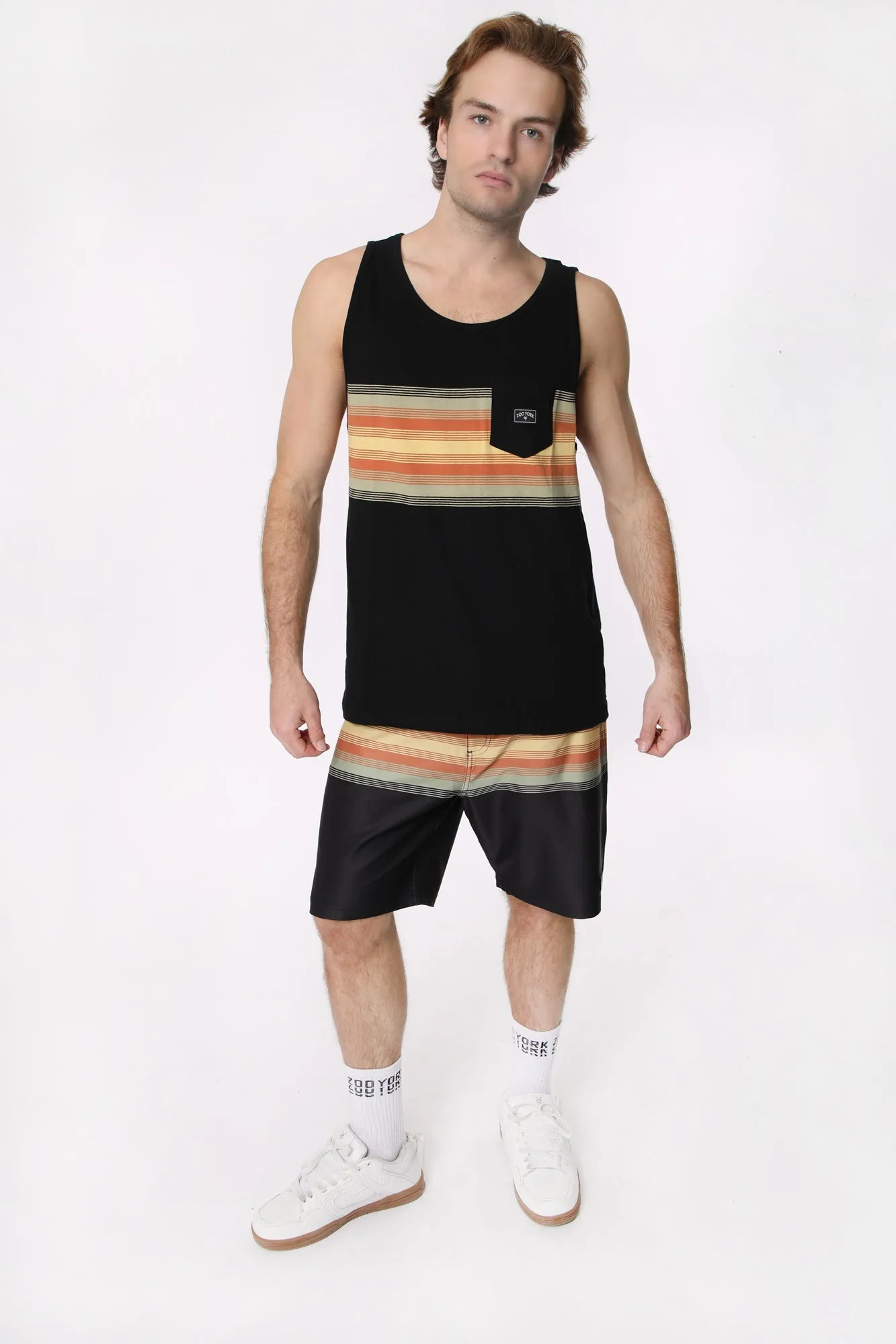 Zoo York Mens Striped Pocket Tank Top