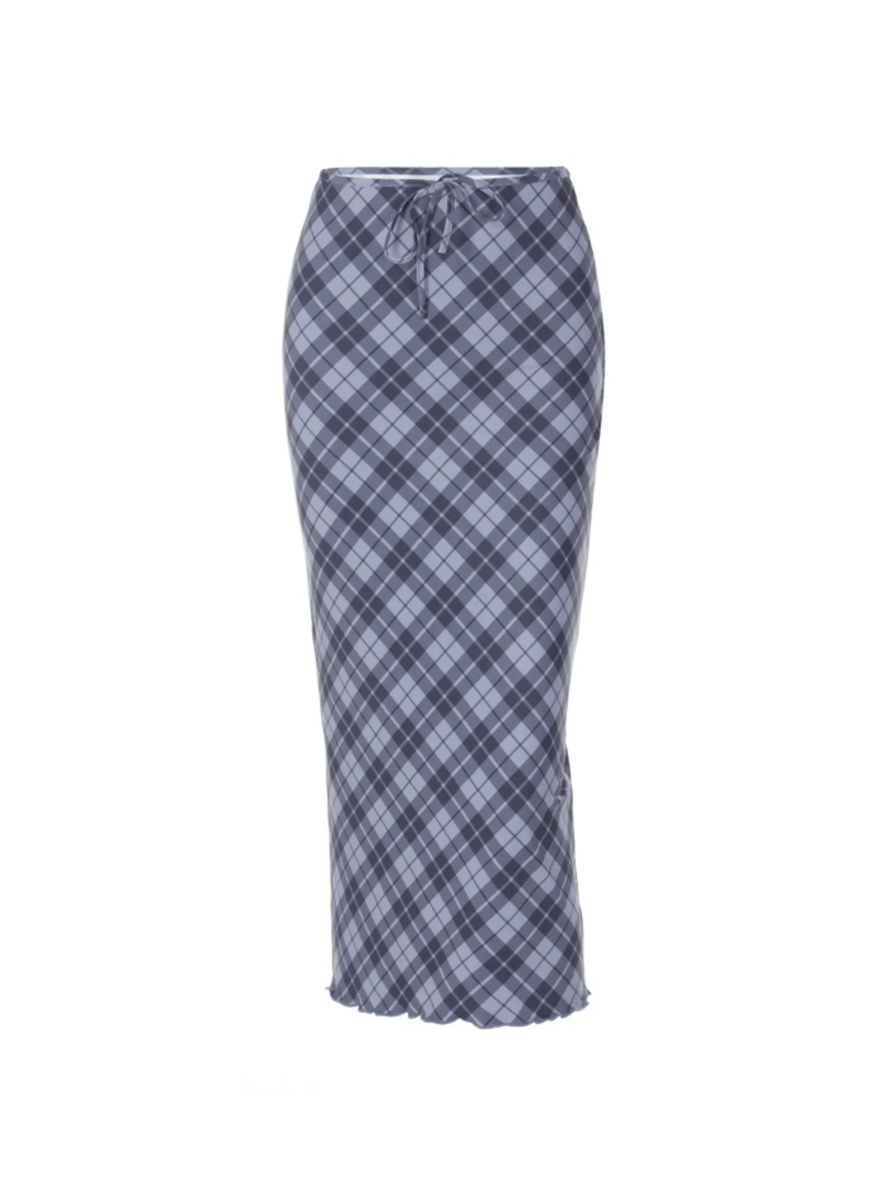 Zuleyma Plaid Straight Midi Skirt